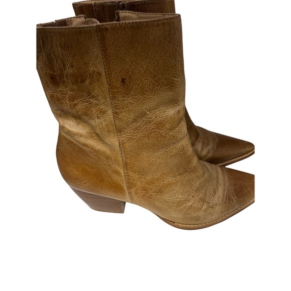 Matisse Tan Leather Caty Pointed Toe Ankle Boots Sz 9.5 - Picture 1 of 5